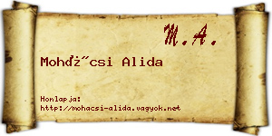 Mohácsi Alida névjegykártya
